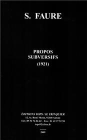 Propos subversifs (1921)
